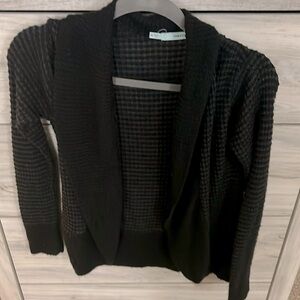 Black and grey soft checkered cardigan - soft material, slouchy look